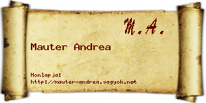 Mauter Andrea névjegykártya